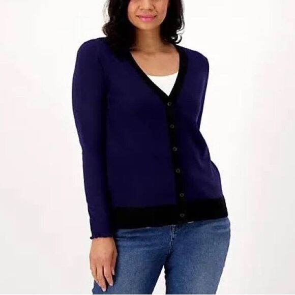 Candace Cameron Bure Surfside Button-Front V-Neck Cardigan - Picture 1 of 4